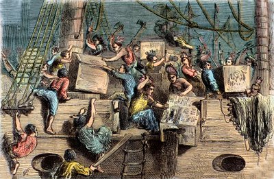 La Boston Tea Party, 6 décembre 1773 - French School