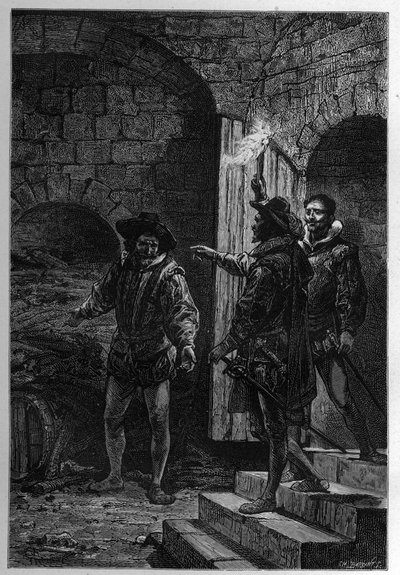 La capture de Guy Fawkes - Arrestation de Guy Fawkes (Guido Falxius, connu sous le nom de John Johnson, catholique anglais) - French School