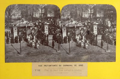 Le Carnaval de 1863 à Paris, le char du bœuf gras quittant l