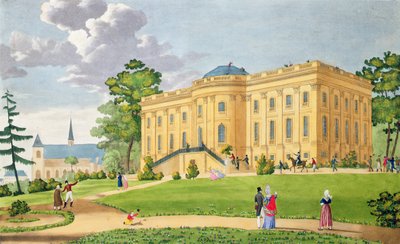 Le Château de Montmorency, près de Paris (gravure en couleur) - French School