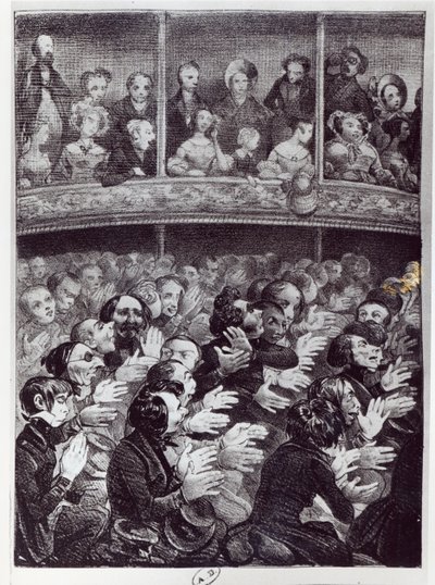 La Claque en action, vers 1830-40 - French School