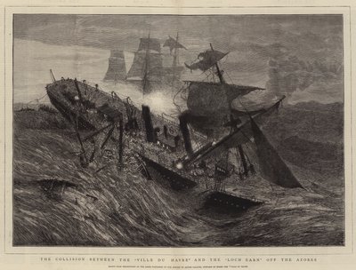 La collision entre le "Ville du Havre" et le "Loch Earn" au large des Açores - French School