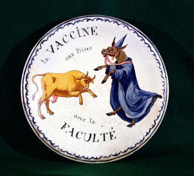 La vaccine combattant la profession médicale, c.1800 (céramique émaillée) - French School