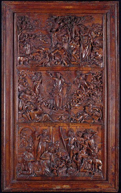Le Credo, Panneau I : La Création du Monde, Transfiguration, Annonciation et Nativité, 1587 - French School