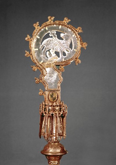 La crosse des abbesses du couvent cistercien Abbaye du Lys (argent doré et cristal de roche) - French School