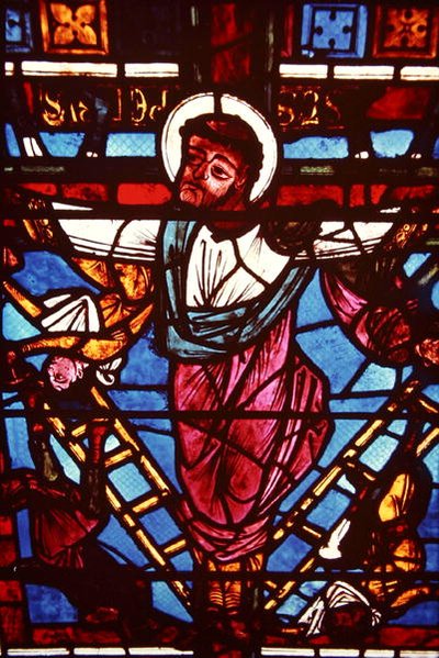 La Crucifixion de Saint Pierre, de la fenêtre de la Crucifixion, 1150-70 - French School