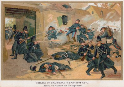 La mort du comte de Dampierre pendant les combats à Bagneux - French School
