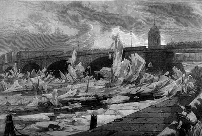La débâcle (dégel) de la rivière Neva à Saint-Pétersbourg - French School