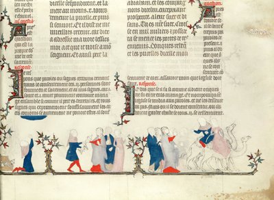 Le départ de Rebecca avec Éliézer, de la Bible de Jean de Sy, c.1355 - French School