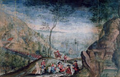 Le débarquement de 50 soldats du régiment suisse Karrer à Louisbourg sur l