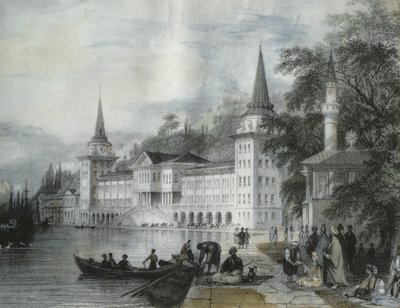 Le Palais de Dolmabahce sur le Bosphore, 1840 - French School