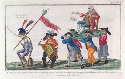 Le doyen des Fermiers Généraux est porté par ses gardes vers le Néant, 1791 - French School