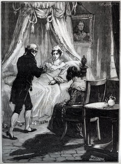 La Duchesse de Berry (Marie Caroline, Princesse des Deux-Siciles, Duchesse de Berry (1798-1870) à la Forteresse de Blaye reçoit le Docteur Louis Charles Deneux (1767-1846) - Gravure - French School