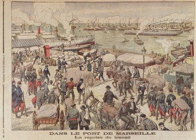 La Fin de la grève à Marseille, illustration du Petit Journal, 23 octobre 1904 - French School