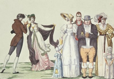 La famille anglaise à Paris, illustration de Le Suprême Bon Ton, c.1815 - French School