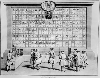 Les loges maçonniques anglaises, vers 1730 - French School