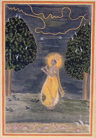 Le joueur de flûte, illustration pour le Prince Diamant, des Mille et Une Nuits, 1895 - French School