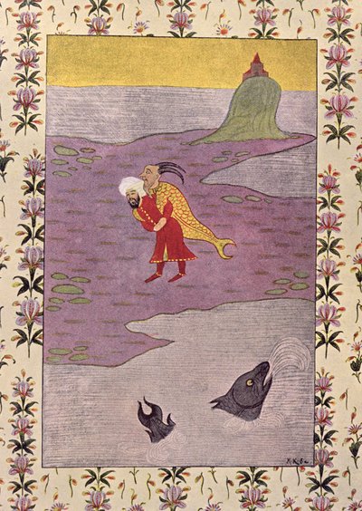 Le quatrième voyage de Sinbad, illustration pour Sinbad le marin, des Mille et Une Nuits, 1895 - French School
