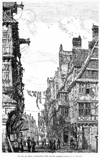 La Judengasse de Francfort, c.1860-70 - French School