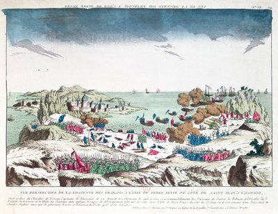 Le raid français sur St. John à Terre-Neuve le 2 juin 1762 sous le commandement du Chevalier du Ternay, fin XVIIIe siècle - French School