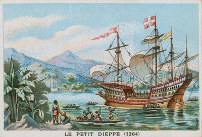 Le navire français Petit Dieppe au large de l