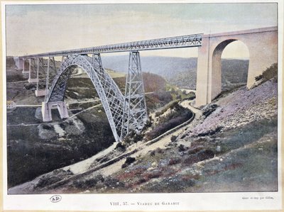 Le Viaduc de Garabit, construit 1882-84, imprimé par Gillot - French School