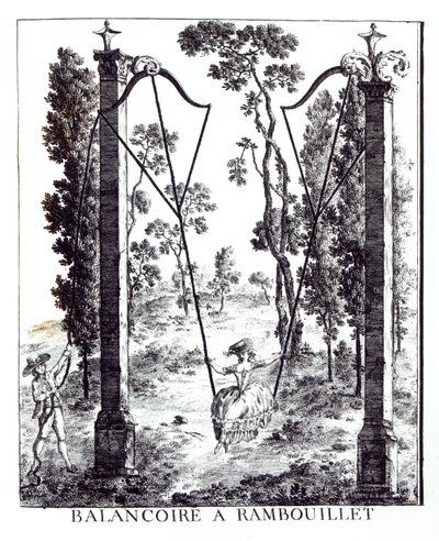 La balançoire de jardin à Rambouillet, de Détails des Nouveaux Jardins à la Mode par George Louis le Rouge, publié en 1775-78 - French School
