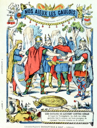 Les chefs gaulois en ligue contre Jules César (100-44 av. J.-C.) dirigés par Vercingétorix (mort en 46 av. J.-C.) d