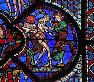La fenêtre du Bon Samaritain : Dieu crée la femme à partir de la côte d