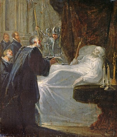 Le Gouverneur de Châteauneuf-de-Randon en Gévaudan remettant les clés de la ville à Bertrand du Guesclin à sa mort en 1380 - French School