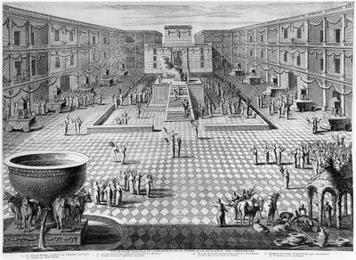 Le Grand Hosanna, ou Cérémonie du huitième jour de la fête des Tabernacles dans le Temple de Jérusalem - French School