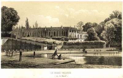 Le Grand Trianon, vu du canal à Versailles en 1857 - French School