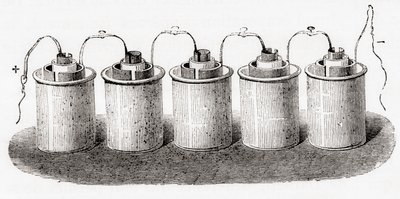 La cellule de Grove (Les Merveilles de la Science, pub.1870) - French School