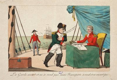 La garde meurt mais ne se rend pas, mais Bonaparte se rend et ne meurt pas - French School
