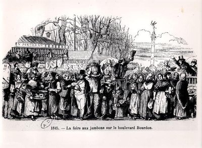 La foire aux jambons sur le boulevard Bourdon, Paris - French School