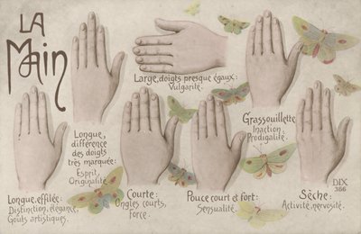 La Main (lithographie en couleur) - French School