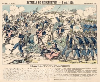 La charge héroïque de la cavalerie française pendant la bataille de Reichshoffen, 6 août 1870 - French School