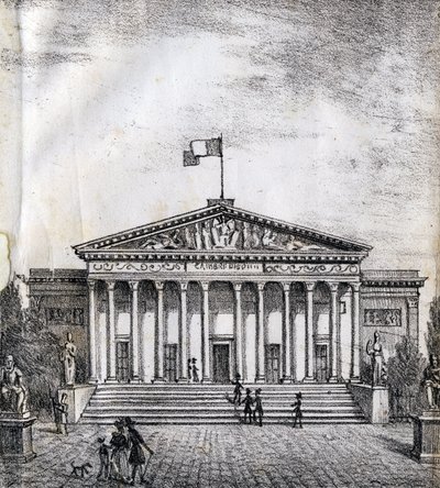 La Maison des Députés - "Alphabet Pittoresque des Monuments de Paris" vers 1840 (gravure) - French School