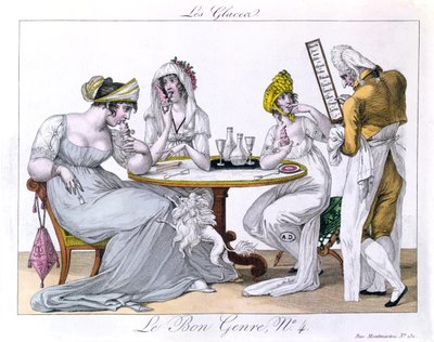 La Glace, plat 4 de Le Bon Genre, Paris, 1827 - French School