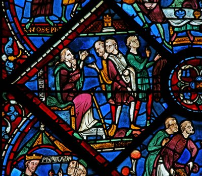 La fenêtre de Joseph : Jacob envoie ses fils en Égypte pour acheter de la nourriture - French School