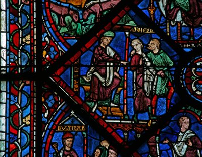 La fenêtre de Joseph : Potiphar ordonne que Joseph soit jeté en prison - French School