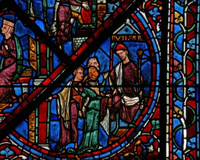 La fenêtre de Joseph : La femme de Potiphar dénonce Joseph à son mari devant des témoins - French School