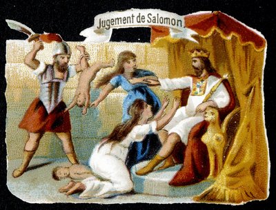 Le Jugement de Salomon - Chromo., fin 19e siècle - French School