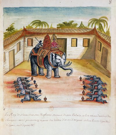 Le roi du Siam sur son éléphant, d