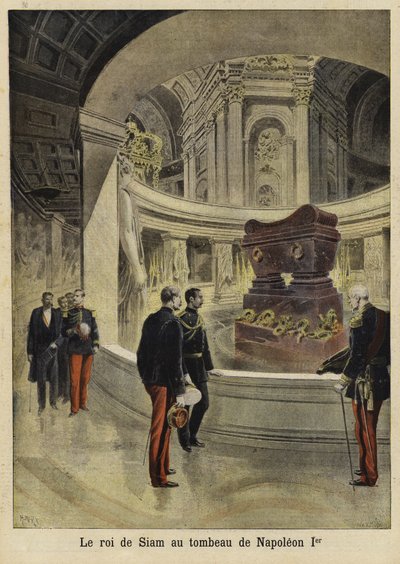 Le roi de Siam visitant la tombe de Napoléon Ier, Paris, 1897 - French School