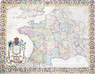Le Royaume de France divisé en gouvernements locaux, 1751 - French School