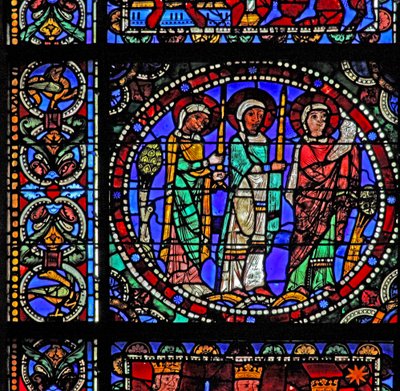 La Vie du Christ : Trois saints assistant à la Présentation au Temple - French School