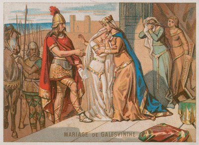 Le mariage de Galswinthe avec le roi Chilpéric Ier - French School