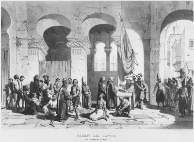 Les Pères de la Miséricorde rachetant les captifs en Algérie, vers 1830-40 - French School