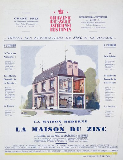 La maison moderne est une maison en zinc, publicité du magazine L